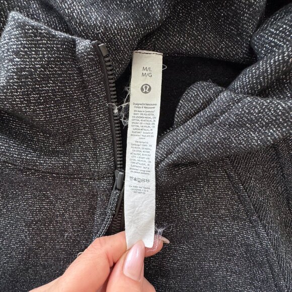 Lululemon Scuba Oversized Half-Zip Hoodie *Sparkle Black Silver(M/L) - Picture 7 of 7